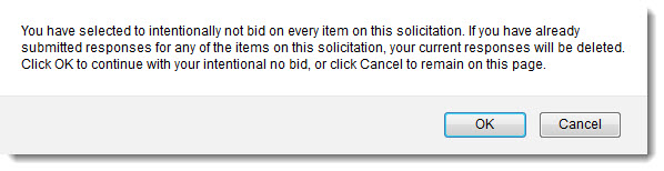 You have selected to intentionally not bid on all items...